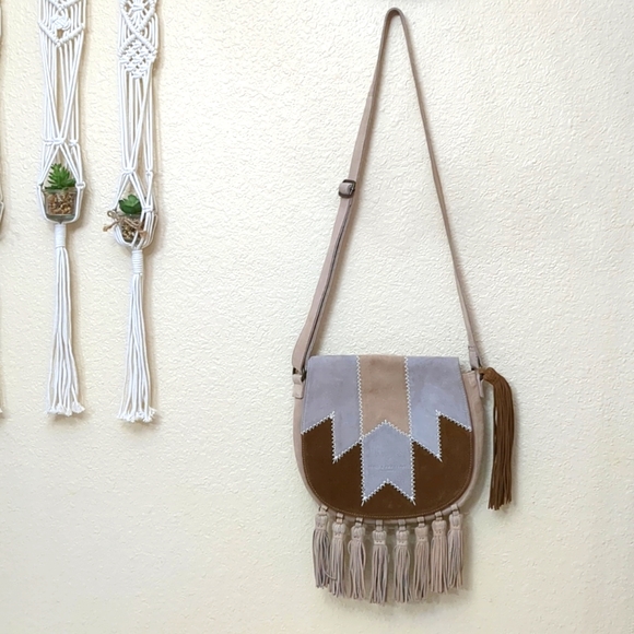 Spell Zephyr Fringe Suede Patchwork Bag - Picture 8 of 17